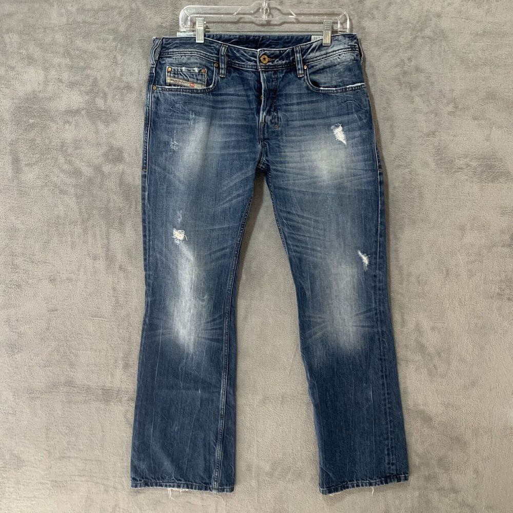 Diesel Jeans Mens 32x32 (*32x31) Button fly Blue Zathan Denim Distressed READ